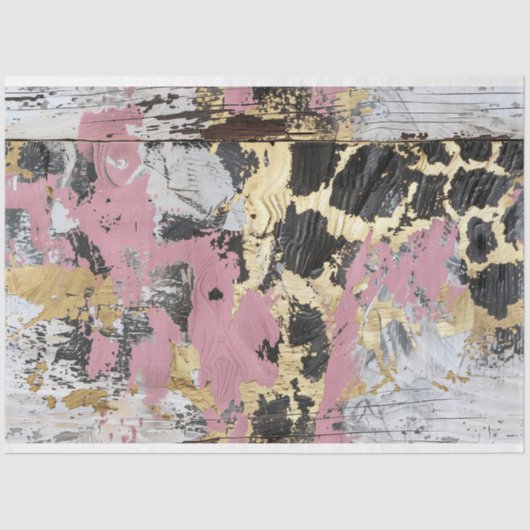 Cowgirl Rustic Glam Pink Leopard Decoupage Seidenpapier (Vorderseite)