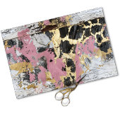 Cowgirl Rustic Glam Pink Leopard Decoupage Seidenpapier