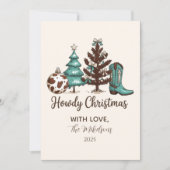 Cowgirl Rustic Howdy Weihnachten (Vorderseite)