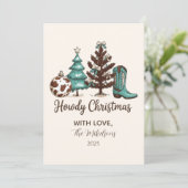 Cowgirl Rustic Howdy Weihnachten (Stehend Vorderseite)