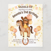 Cowgirl saddle auf Geburtstagsbudget (Vorderseite)