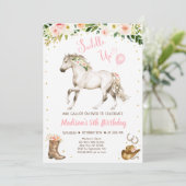 Cowgirl Saddle Up Pferd Pony Geburtstag Einladung (Stehend Vorderseite)