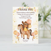 Cowgirl Sattel bis Geburtstag Danke Karte (Stehend Vorderseite)