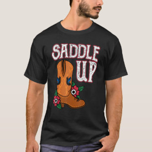 Cowgirl Schuhe Sattel Auf Pferd Reiten Cowgirl T-Shirt