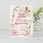 Cowgirl Second Rodeo Howdy Baby Dusche Sprinkle Einladung (Stehend Vorderseite)