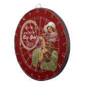 Cowgirl setzte an Sie große Stiefel Dartscheibe (Vorderseite rechts)