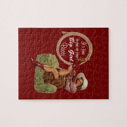 Cowgirl setzte an Sie große Stiefel Puzzle (Horizontal)