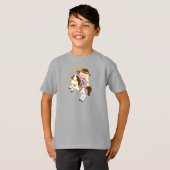 Cowgirl, Sheriff, Pferd, Lasso, Blonde Hair T-Shirt (Vorne ganz)