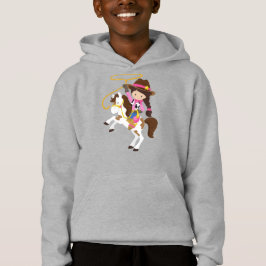 Cowgirl, Sheriff, Pferd, Lasso, Braunhaar Hoodie