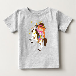 Cowgirl, Sheriff, Pferd, Lasso, Orange Hair Baby T-shirt