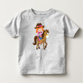 Cowgirl, Sheriff, Pferd, Western, Orangenhaar Kleinkind T-shirt