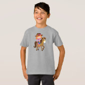Cowgirl, Sheriff, Pferd, Western, Orangenhaar T-Shirt (Vorne ganz)