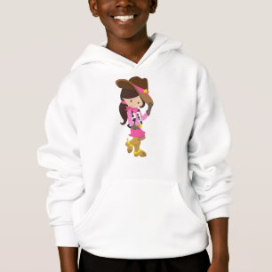 Cowgirl, Sheriff, Western, Land, braune Haare Hoodie