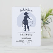 Cowgirl Silhouette Brautparty Einladung (Stehend Vorderseite)