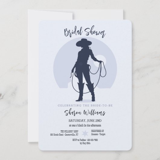 Cowgirl Silhouette Brautparty Einladung (Vorderseite)