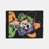 Cowgirl Skeleton Halloween Fleecedecke (Vorderseite (Horizontal))