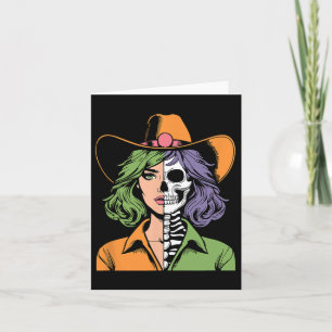 Cowgirl Skeleton Halloween Karte