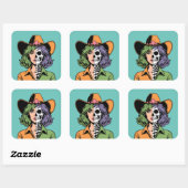 Cowgirl Skeleton Halloween Stickers (Blatt)