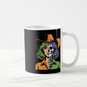 Cowgirl-Skelett Halloween Kaffeetasse