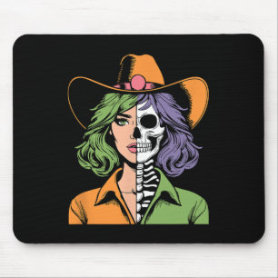 Cowgirl-Skelett Halloween Mousepad
