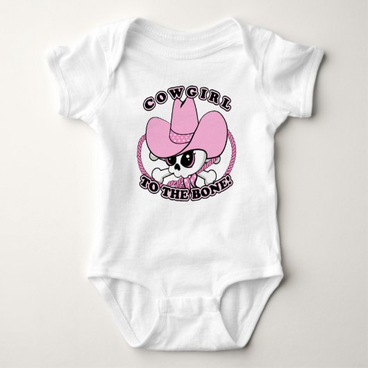 Cowgirl Skull Baby Strampler (Vorderseite)