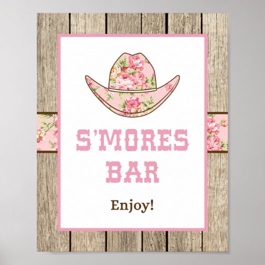Cowgirl Smores Bar Party Signieren Poster (Vorne)