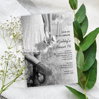 Cowgirl Sonnenblumen Country Western Sweet 16 Part Einladung