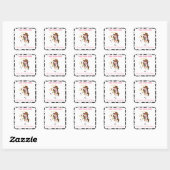 Cowgirl Square Stickers Labels Birthday Gefallen (Blatt)