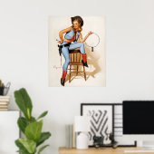 Cowgirl stellvertretendes Button Up Poster (Heimbüro)