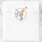 Cowgirl-Sticker Runder Aufkleber (Tasche)