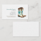 Cowgirl Stiefel Aquarellmalerei Visitenkarte (Vorne/Hinten)