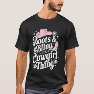 Cowgirl-Stiefel, Bling und Country-Musik-Geschenk T-Shirt