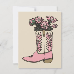 Cowgirl Stiefel Blume Postkarte