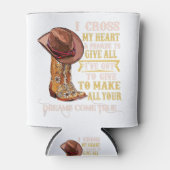 Cowgirl Stiefel & Hut Ich überquere meinen Herz We Dosenkühler (Vorderseite)