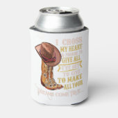 Cowgirl Stiefel & Hut Ich überquere meinen Herz We Dosenkühler (Kanne Rückseite)