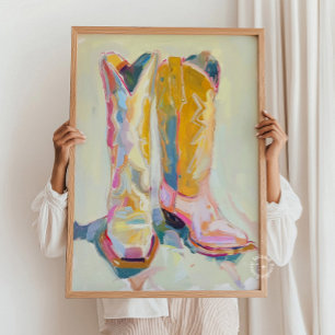 Cowgirl Stiefel Malerei Decke, Western Ranch Poster