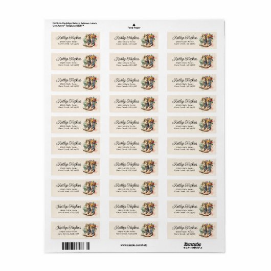 Cowgirl Stiefel mit Blume Rücksendeadressen-Aufkle (Vorne)