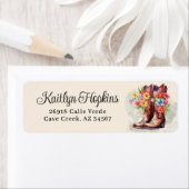 Cowgirl Stiefel mit Blume Rücksendeadressen-Aufkle (Insitu)