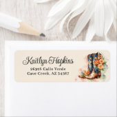 Cowgirl Stiefel mit Blume Rücksendeadressen-Aufkle (Insitu)