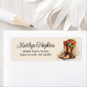 Cowgirl Stiefel mit Blume Rücksendeadressen-Aufkle (Insitu)