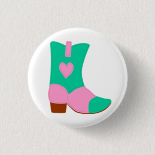 Cowgirl-Stiefel mit Herzentwurf Button (Vorderseite)