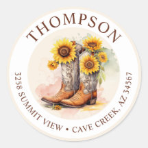 Cowgirl Stiefel mit Sonnenblumen Rücksendeadresse 