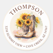 Cowgirl Stiefel mit Sonnenblumen Rücksendeadresse 