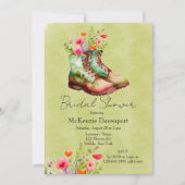 Cowgirl Stiefel mit Wildblume Brautparty Einladung (Vorderseite)