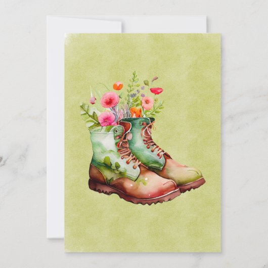 Cowgirl Stiefel mit Wildblume Brautparty Einladung (Rückseite)