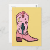 Cowgirl-Stiefel Postkarte (Vorne/Hinten)