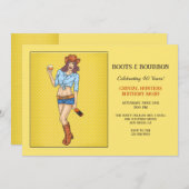 Cowgirl Stiefel und Bourbon Einladung (Vorne/Hinten)