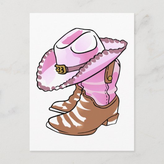 Cowgirl-Stiefel und Hut Postkarte (Vorderseite)