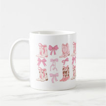 Cowgirl-Stiefel und Schleifen Coquette Tasse Ästhe