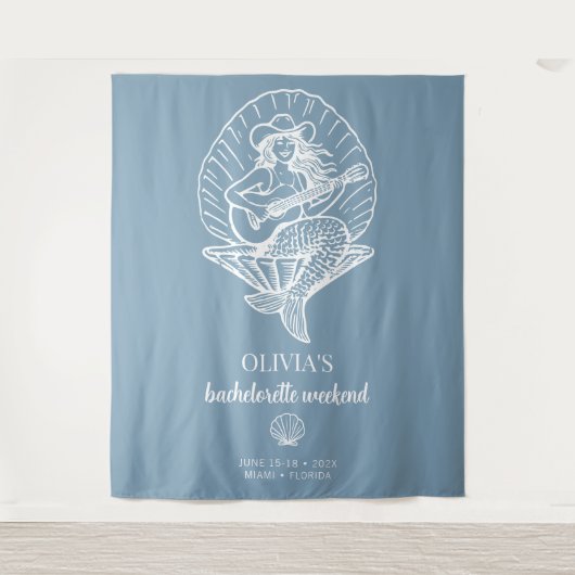 Cowgirl Strand Bacheloretto Kulisse Wandteppich (Vorderseite)